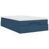 vidaXL Cadre de lit ottoman avec matelas bleu 120x200 cm tissu