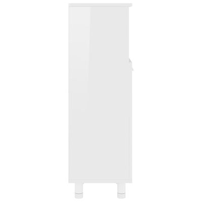 vidaXL Armoire de salle de bain Blanc brillant 30x30x95 cm Aggloméré