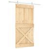 vidaXL Porte coulissante et kit de quincaillerie 100x210 cm pin massif