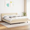 vidaXL Sommier &agrave; lattes de lit avec matelas Cr&egrave;me 180x200 cm Tissu