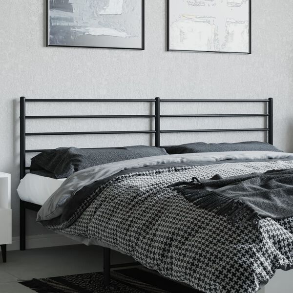 vidaXL T&ecirc;te de lit de remplacement m&eacute;tal noir 200 cm