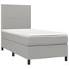 vidaXL Sommier &agrave; lattes de lit avec matelas et LED Gris clair 90x190cm