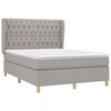 vidaXL Sommier &agrave; lattes de lit avec matelas Gris clair 140x200cm Tissu