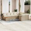 vidaXL Salon de jardin avec coussins 10 pcs beige r&eacute;sine tress&eacute;e