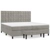 vidaXL Sommier &agrave; lattes de lit et matelas Gris clair 200x200cm Velours