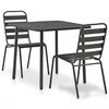 vidaXL Mobilier de bistro 3 pcs Acier Gris fonc&eacute;
