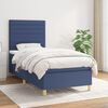 vidaXL Sommier &agrave; lattes de lit avec matelas Bleu 100x200 cm Tissu