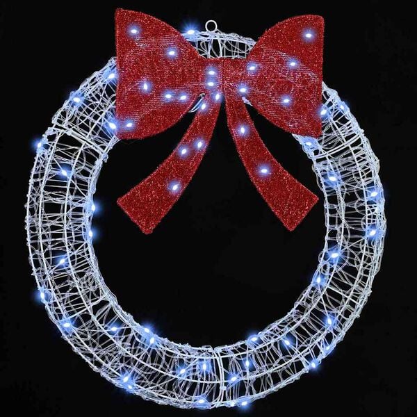 vidaXL Couronne avec 60 LED Blanc froid 75 cm Acrylique