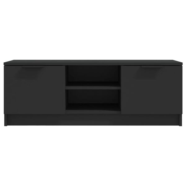 vidaXL Meuble TV Noir 102x35x36,5 cm Bois d'ing&eacute;nierie