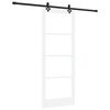 vidaXL Porte coulissante Blanc 83 x 211 cm Bois de pin massif et verre