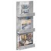 vidaXL &Eacute;tag&egrave;re &agrave; magazines avec &eacute;tag&egrave;re Gris b&eacute;ton 43 x 11 x 102 cm