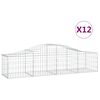 vidaXL Paniers &agrave; gabions arqu&eacute;s 12 pcs 200x50x40/60 cm fer galvanis&eacute;