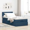 vidaXL Lit ottoman avec matelas et LED Bleu 90x200 cm Tissu