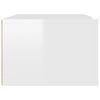 vidaXL Meuble TV suspendu Blanc brillant 80x36x25 cm Bois d'ingénierie