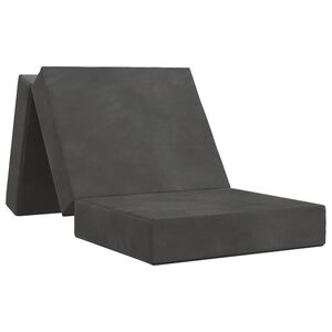 vidaXL Canap&eacute;-lit pliable 75 x 63 x 45 cm Gris fonc&eacute;