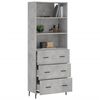 vidaXL Buffet haut Gris b&eacute;ton 69,5x34x180 cm Bois d'ing&eacute;nierie