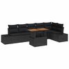 vidaXL Ensemble de canap&eacute; de jardin 7 pc Noir et Marron