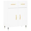 vidaXL Buffet haut Blanc 69,5x34x180 cm Bois d'ing&eacute;nierie