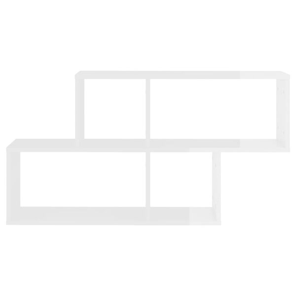 vidaXL Étagère murale Blanc brillant 100x18x53 cm Bois d’ingénierie