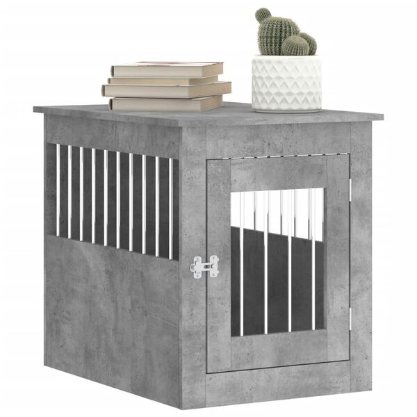 vidaXL Meuble de cage pour chiens gris b&eacute;ton 55x75x65 cm