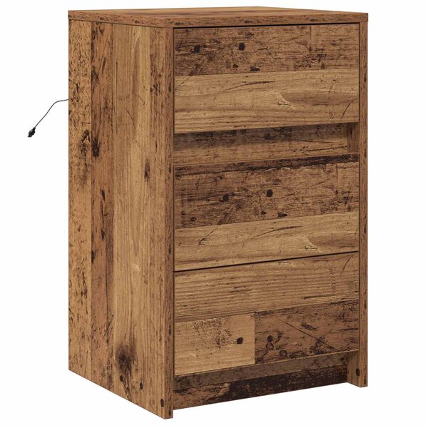 vidaXL Cabinet de chevet Bois ancien 38 x 34 x 61 cm Bois d'ing&eacute;nierie