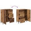 vidaXL Haut Armoire avec tiroir 2 pcs Bois Ancien Bois d'ing&eacute;nierie