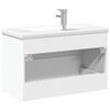vidaXL Armoire lavabo de salle de bain avec bassin int&eacute;gr&eacute; blanc