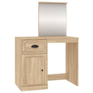 vidaXL Coiffeuse avec miroir ch&ecirc;ne sonoma 90x50x132,5 cm