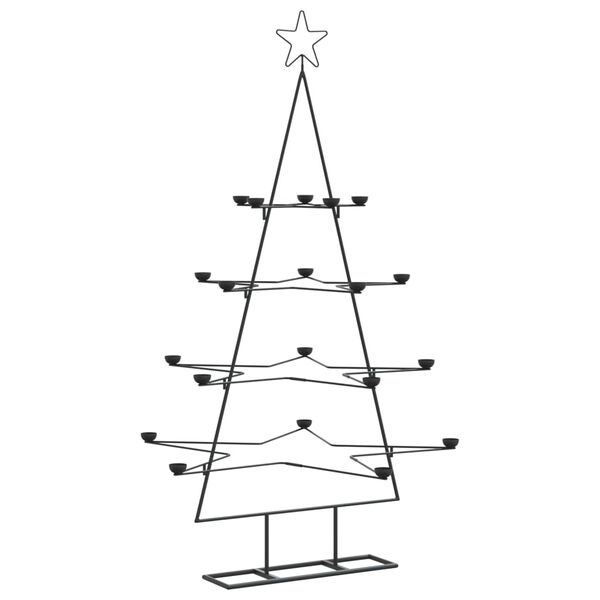vidaXL Arbre de Noël en métal pour décoration noir 140 cm