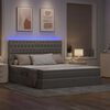 vidaXL Lit avec rangement et LED avec LED Taupe 180 x 200 cm Polyester
