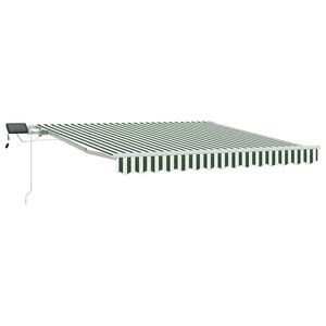 vidaXL Auvent R&eacute;tractable Vert et blanc 300 x 250 cm Tissu et acier
