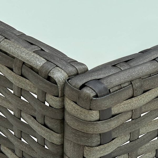 vidaXL Salon de jardin 4 pcs avec coussins résine tressée gris