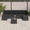 vidaXL Ensemble de canap&eacute; de jardin avec coussin 8 pcs Noir polyrotin