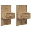 vidaXL Cabinet de chevet 2 pc Ch&ecirc;ne artisanal 50 x 32,5 x 80cm
