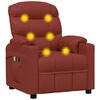 vidaXL Fauteuil de massage électrique Rouge bordeaux Similicuir