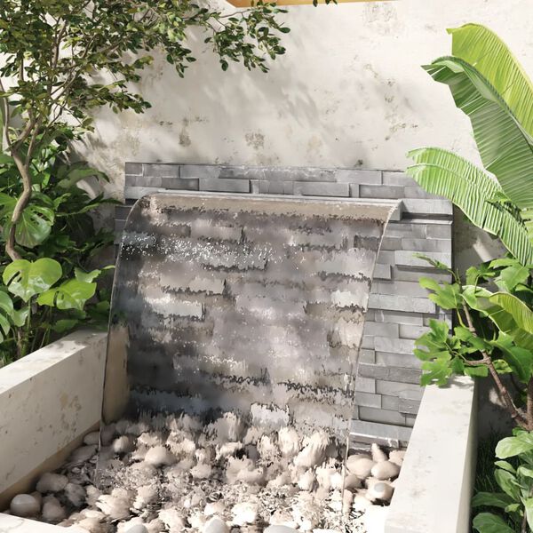 vidaXL Lame d'eau rectangulaire pour piscine acier inoxydable 110 cm