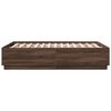 vidaXL Cadre de lit avec LED sans matelas ch&ecirc;ne marron 120x190 cm