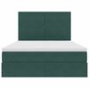 vidaXL Lit avec rangement et LED Vert foncé 140 x 200 cm Velours