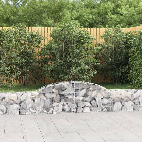 vidaXL Paniers à gabions arqués 10 pcs 300x30x40/60 cm fer galvanisé