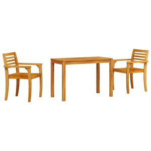vidaXL Ensemble de salle &agrave; manger pour jardin 3 pcs Marron