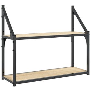 vidaXL &Eacute;tag&egrave;re murale &agrave; 2 niveaux Ch&ecirc;ne Sonoma 60 x 21 x 51 cm Bois d'ing&eacute;nierie