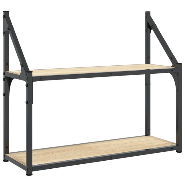 vidaXL Étagère murale à 2 niveaux Chêne Sonoma 60 x 21 x 51 cm Bois d'ingénierie