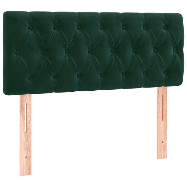 vidaXL T&ecirc;te de lit Vert fonc&eacute; 90x7x78/88 cm Velours