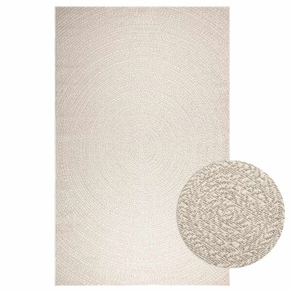 vidaXL Tapis ZIZUR cr&egrave;me 200x290 cm aspect de jute int&eacute;rieur ext&eacute;rieur