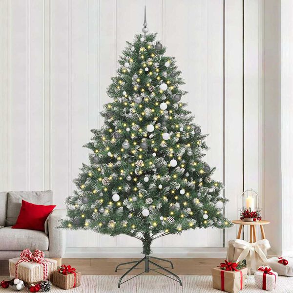 vidaXL Sapin de No&euml;l artificiel Vert 240 cm PVC, plastique et acier