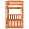 vidaXL Lit superpos&eacute; cire marron 90x190 cm bois de pin massif