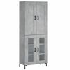 vidaXL Buffet haut Gris b&eacute;ton 69,5x34x180 cm Bois d'ing&eacute;nierie