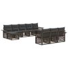 vidaXL Ensemble de canap&eacute; de jardin 10 pc Gris polyrotin