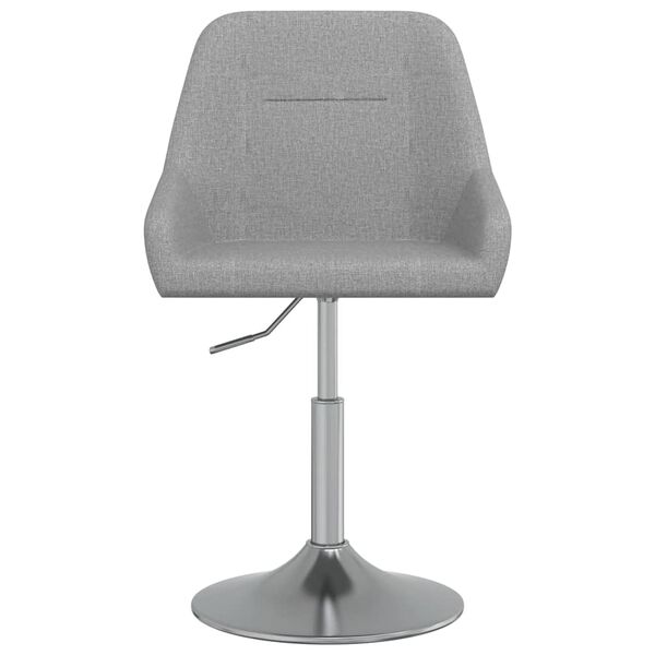 vidaXL Chaises pivotantes &agrave; manger lot de 2 Gris clair Tissu