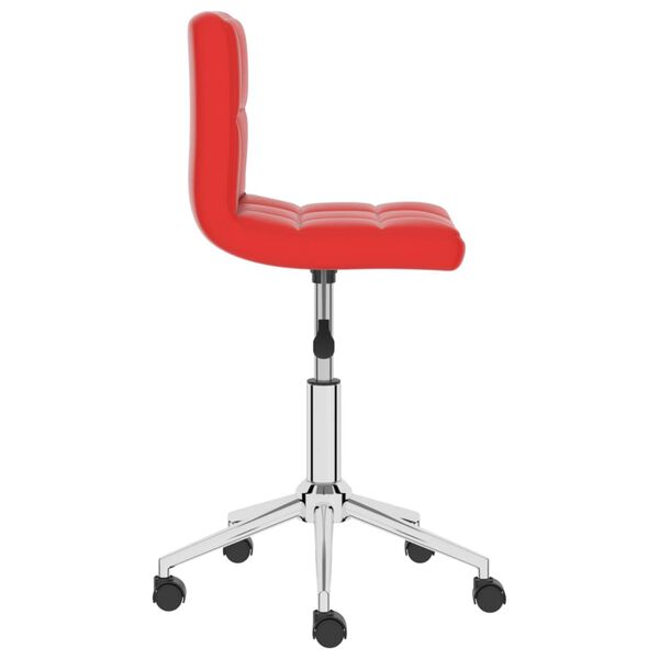 vidaXL Chaise de bureau pivotante Rouge Similicuir